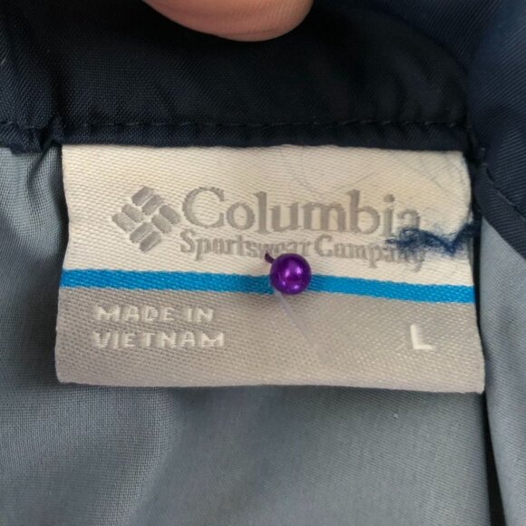 Columbia Mens Jacket Large Blue & Black Lightweight Nylon - Picture 3 of 10